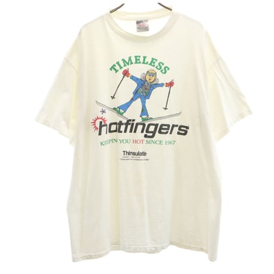 ONEITA オニータ 90s オールド hotfingers 半袖 Tシャツ XL ホワイト シングルステッチ 企業モノ