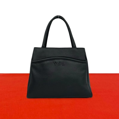 YVES SAINT LAURENT イヴ・サンローラン YSL ロゴ レザー ハンドバッグ ブラック
28897