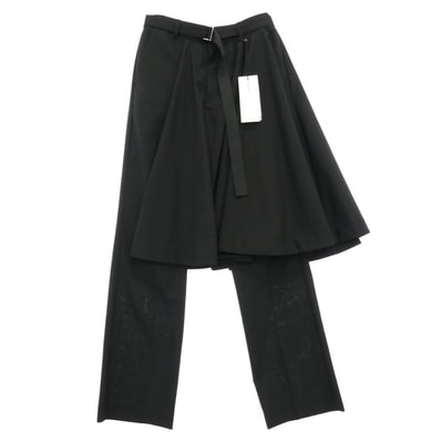 Sacai サカイ 26AW 26-08692 Suiting Pants スカートドッキング レイヤード ス―チング パンツ スラックスパンツ ブラック系 2【極上美品】【中古】