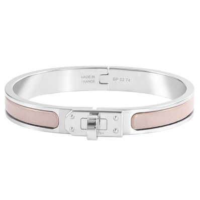 HERMES エルメス エナメル ブレスレット ミニ クリック ケリー ブレスレット メタル エナメル ベージュ シルバー【中古】