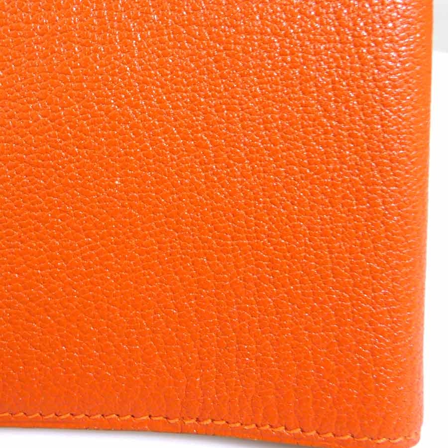 C (やや傷や汚れあり)】エルメス HERMES 手帳カバー レザー オレンジ