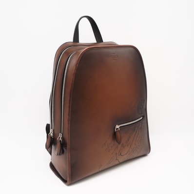 美品 Berluti ベルルッティ ヴェネツィアカーフレザー 仕事用バックパック カカオインテンソ 246461 リュック・デイパック ブラウン カーフレザー メンズ