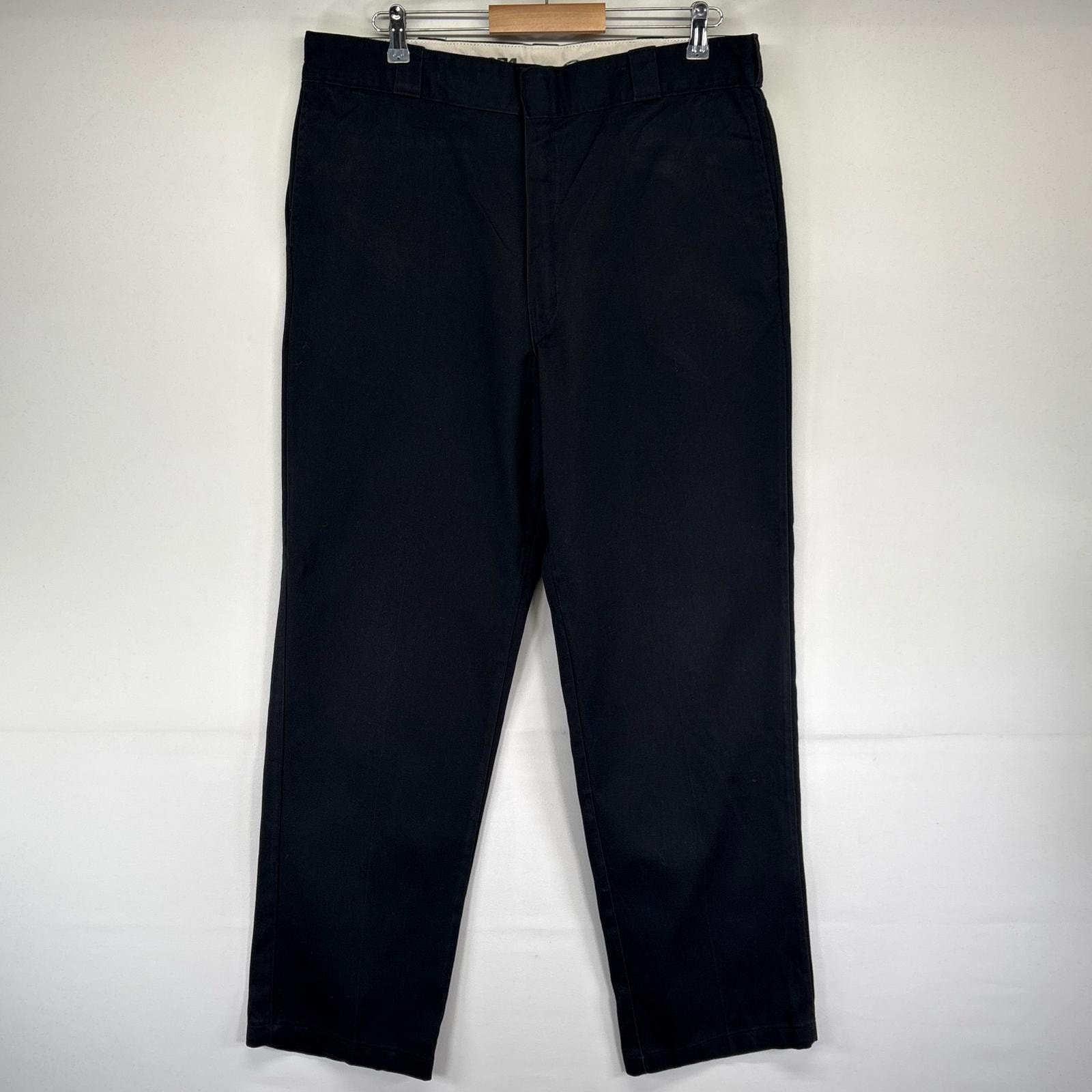 古着 ディッキーズ Dickies パンツ 874 FLEX 大きいサイズ 長ズボン ストレート チノパン ワンポイントロゴ  ブラック系 メンズ