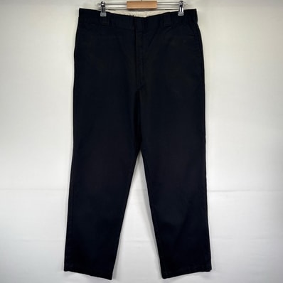 古着 ディッキーズ Dickies パンツ 874 FLEX 大きいサイズ 長ズボン ストレート チノパン ワンポイントロゴ ブラック系 メンズ
