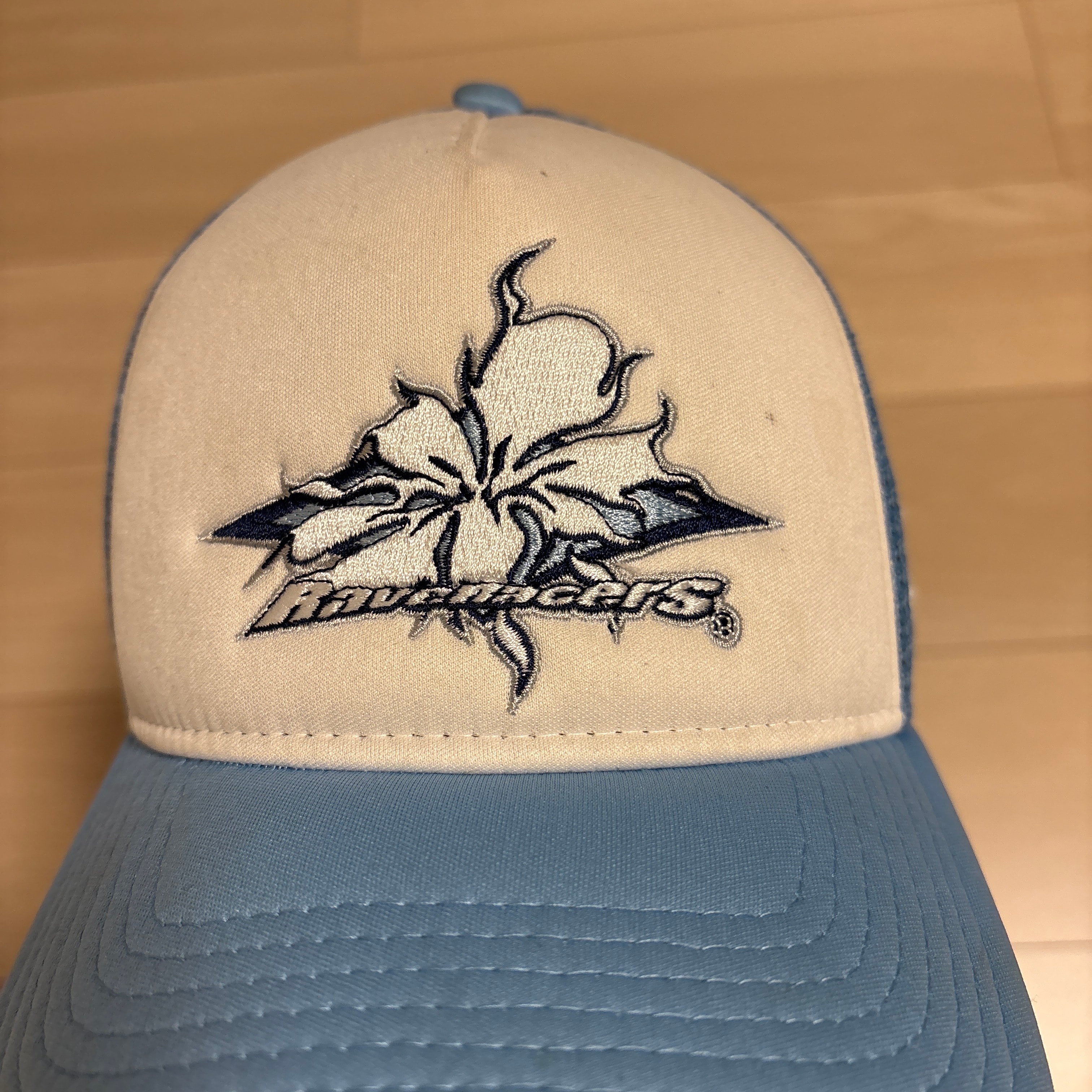 NEW ERA x Rave Racers 9FORTY A-Frame Trucker Guccimaze "Light Blue"