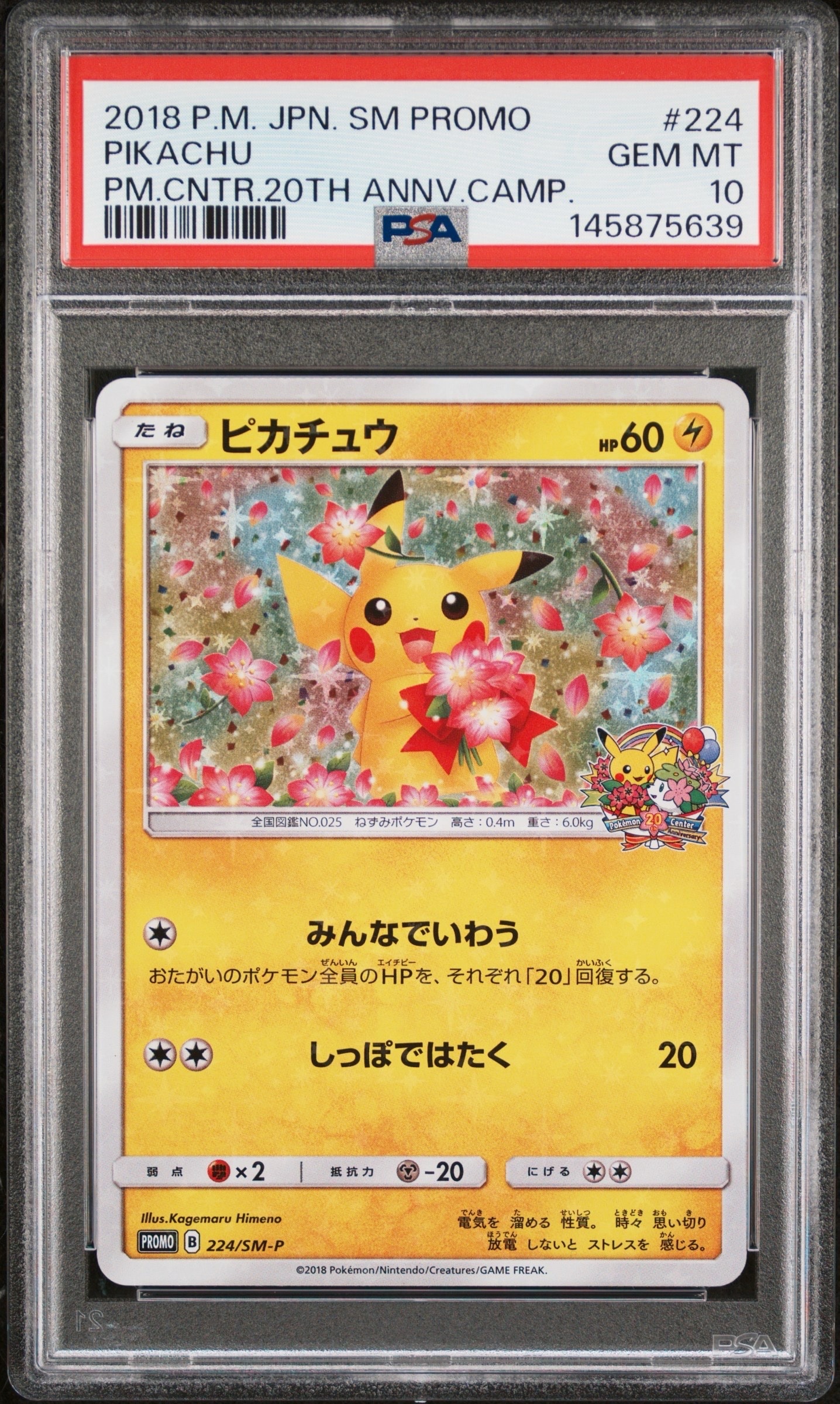 PSA10】ピカチュウ: プロモ[SM-P 224](プロモーションカード「SM-P