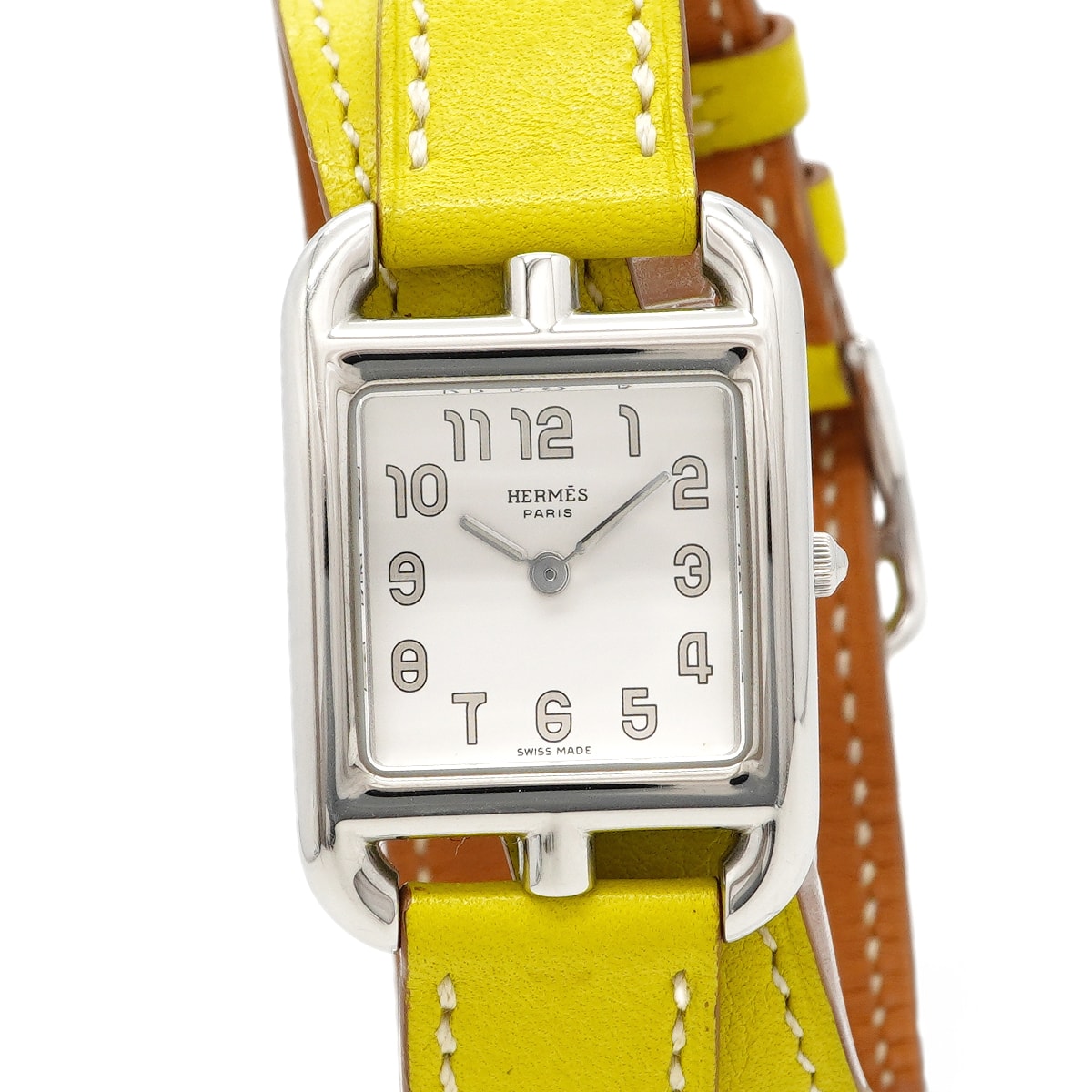 【6wgd0308】エルメス ケープコッド ドゥブルトゥール CC1.210 シルバー文字盤【中古】腕時計 レディース