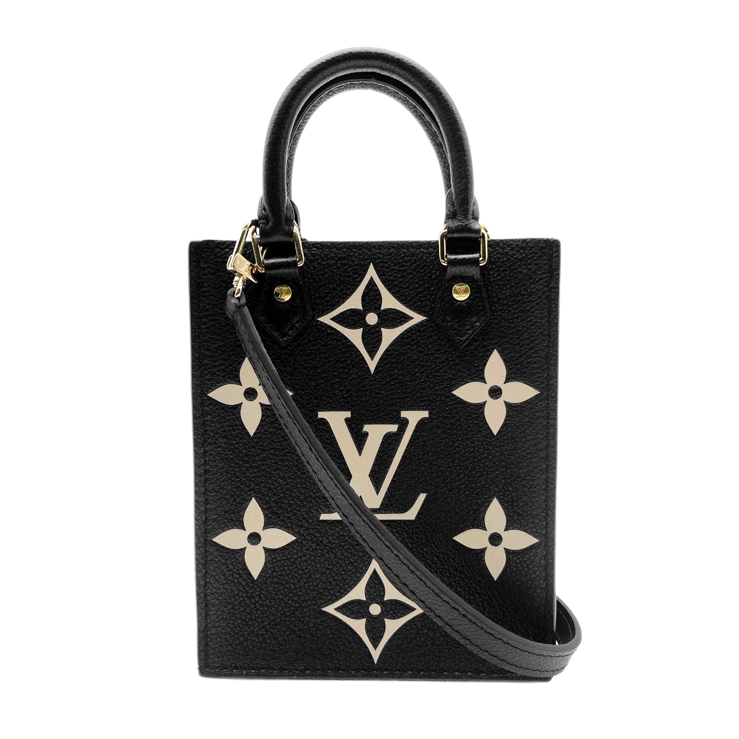LOUIS VUITTON ルイ・ヴィトン プティットサックプラ 2WAY ショルダーバッグ
 ミニトート モノグラム アンプラント M57937 レザー メタル ブラック レディース
 【中古】