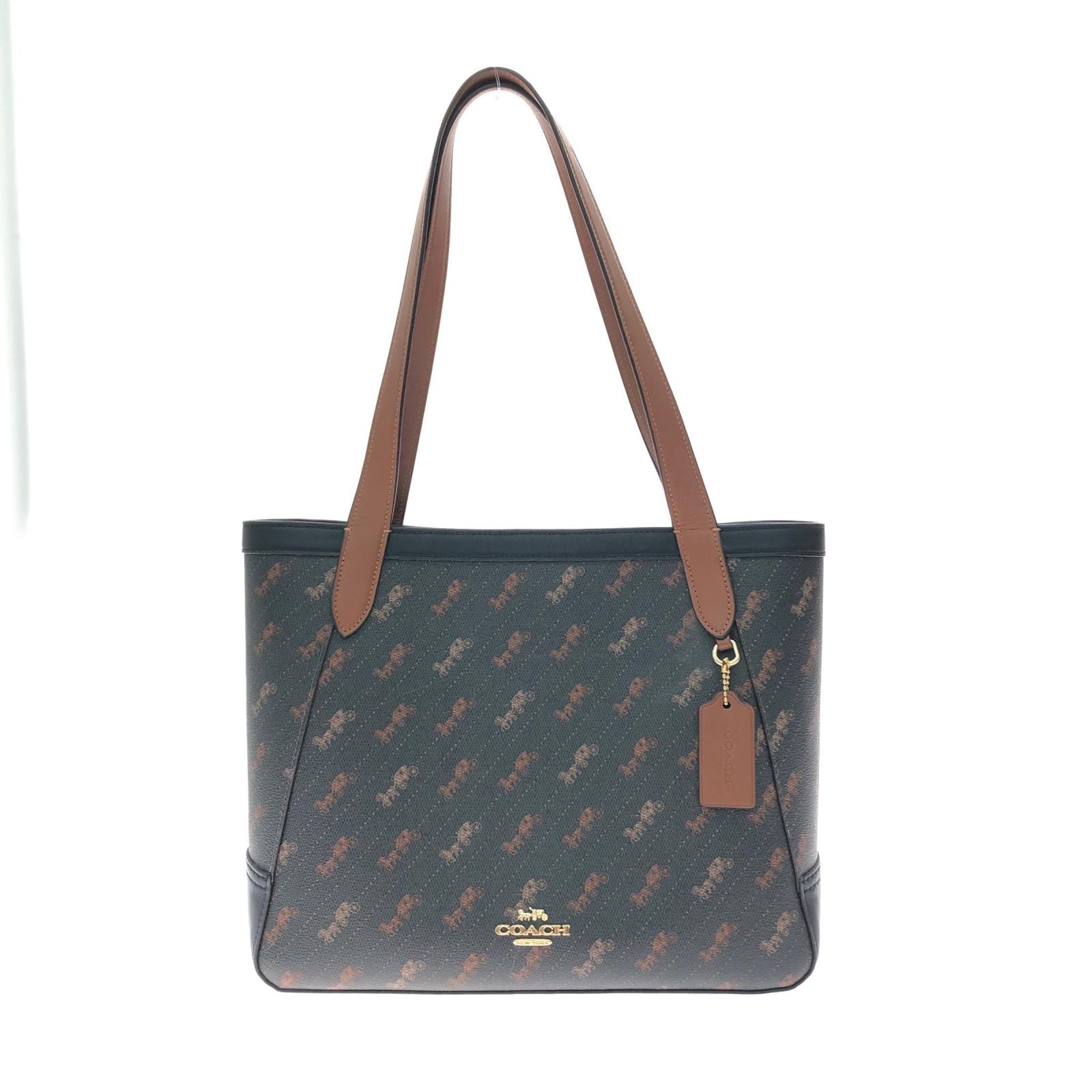 COACH コーチ レディース トートバッグ ショルダートート アウトレット ホース アンド キャリッジ ドットプリント C4061 ブラウン