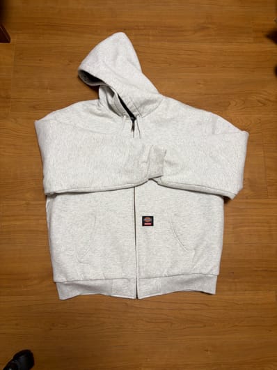 Supreme x Dickies Quilted Lined Zip Up Hooded Sweatshirt "Ash Grey"