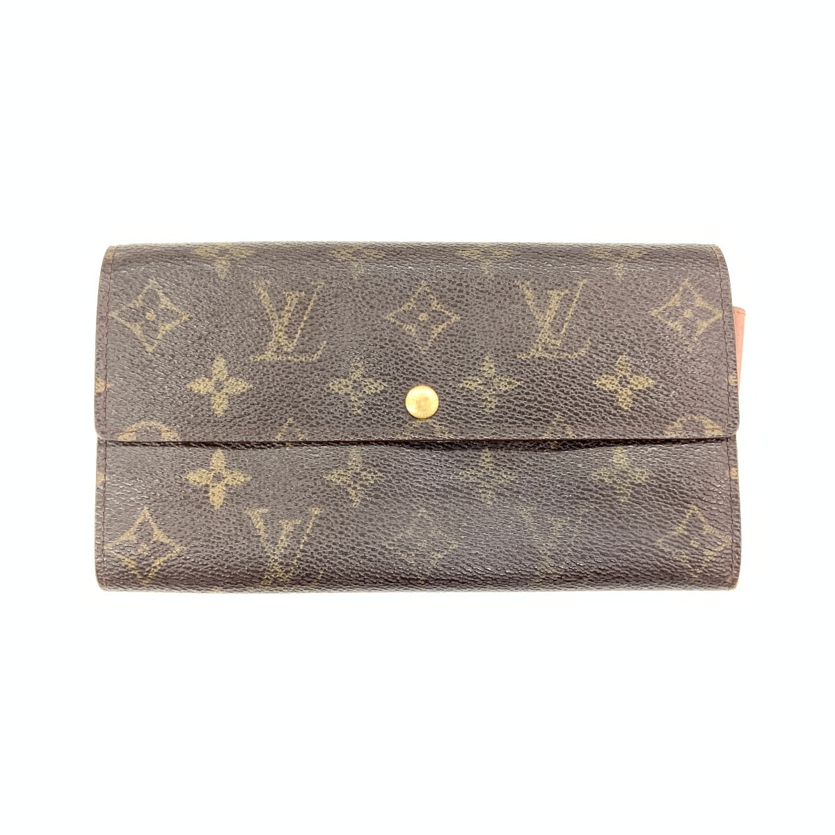 〇〇LOUIS VUITTON ルイヴィトン モノグラム ポシェット ポルト モネ クレディ 二つ折り長財布 M61725 ブラウン