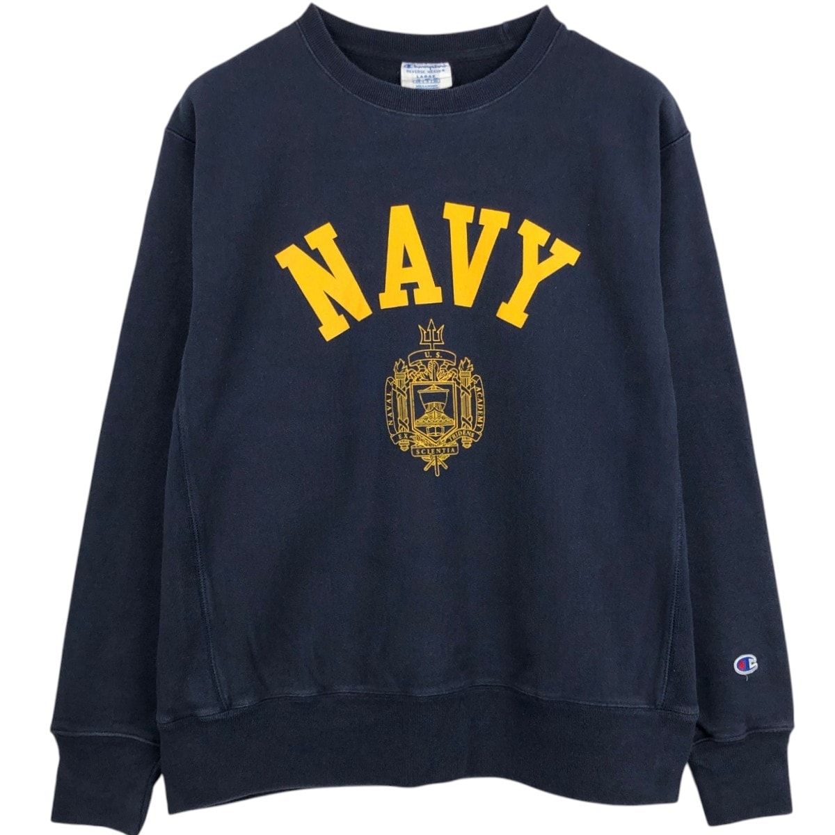 古着 チャンピオン Champion REVERSE WEAVE リバースウィーブ USNA 海軍兵学校 カレッジスウェットシャツ トレーナー メンズL相当/eaa680197