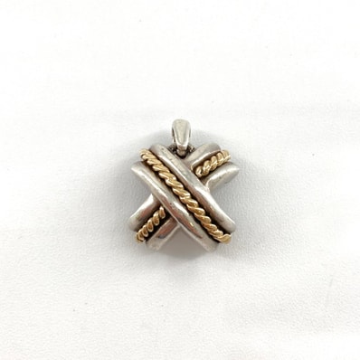 TIFFANY&Co.(ティファニー) シグネチャークロス Ag925/750 ペンダントトップ 3.9g シルバー