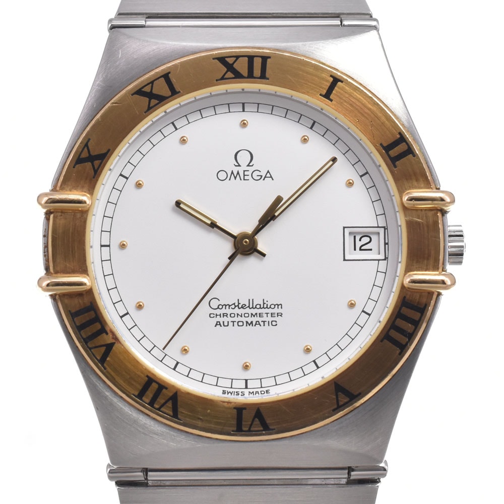 オメガ OMEGA コンステレーション デイト ホワイト 自動巻き メンズ 良品 腕時計 O#150853