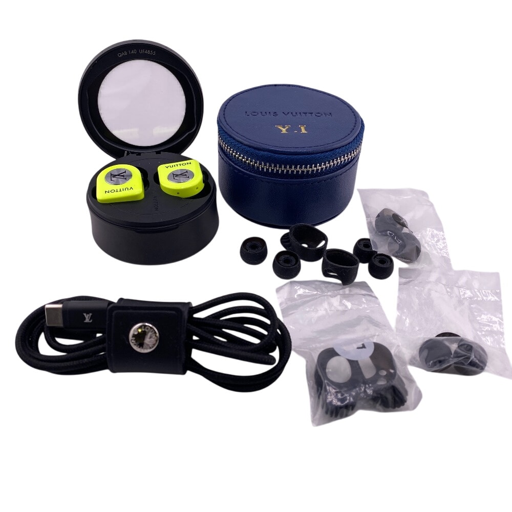 ルイヴィトン LOUIS VUITTON オーディオ機器 ホライゾンワイヤレスイヤホン LVロゴ QAB140 蛍光イエロー