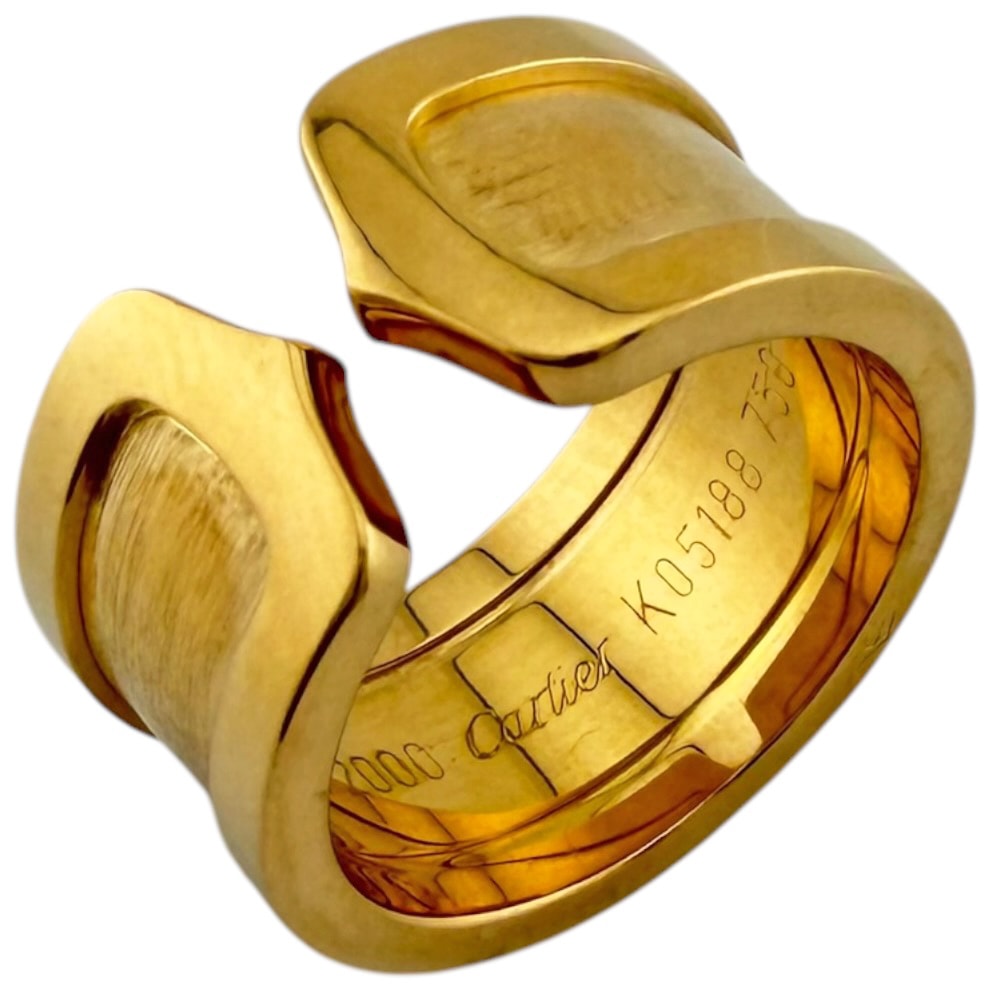カルティエ 2C リング 指輪 9.5号 18金 K18イエローゴールド レディース CARTIER  中古