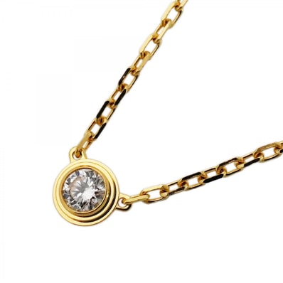 【6jdb0415-28】カルティエ ネックレス ダムール 1PD K18YG イエローゴールド ダイヤモンド【中古】レディース