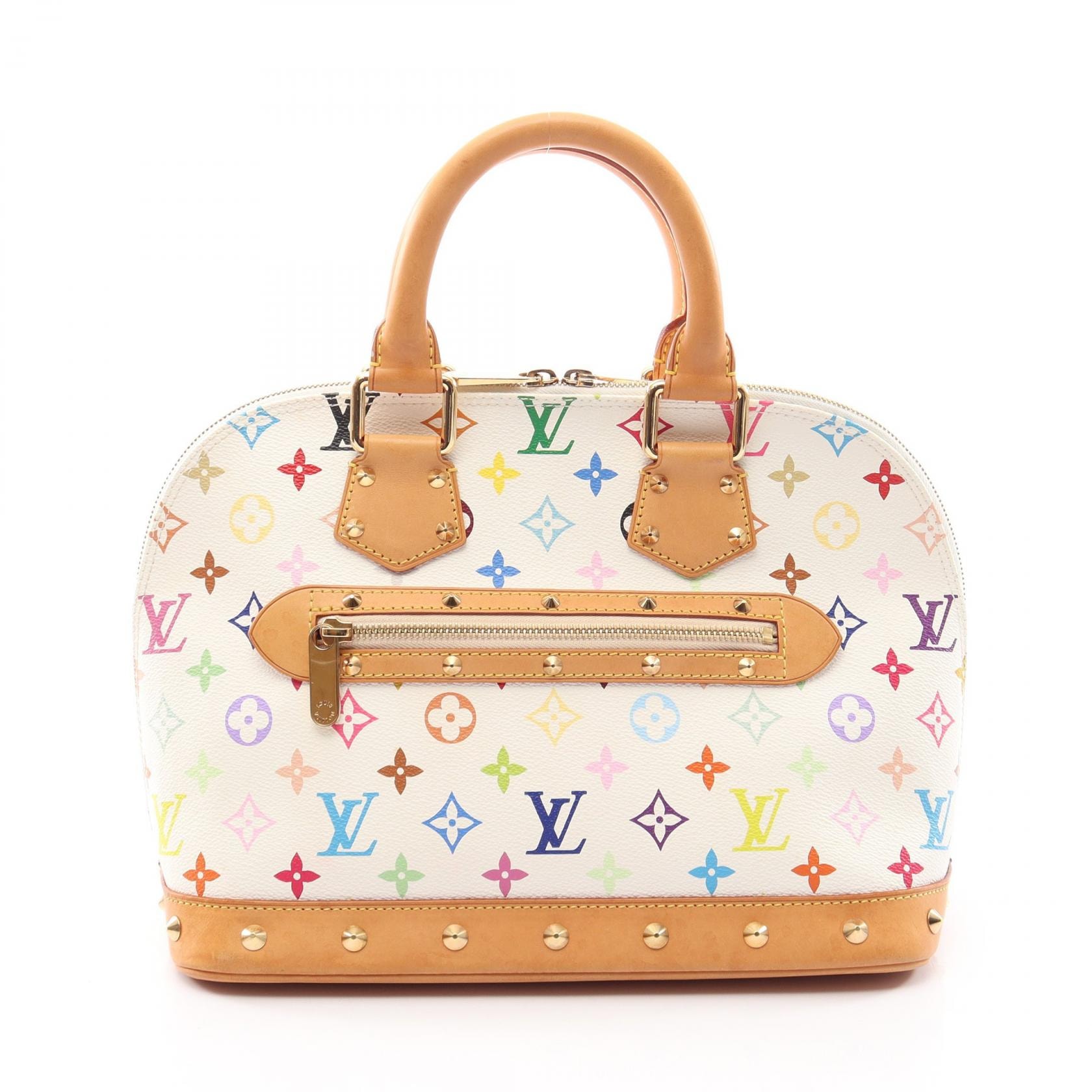 ルイ・ヴィトン LOUIS VUITTON アルマPM ハンドバッグ バッグ PVCコーティングキャンバス レザー モノグラム・マルチカラー ブロン レディース ホワイト系 M40443 【中古】