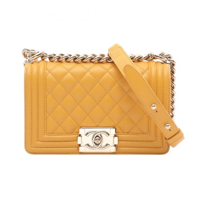 シャネル CHANEL ボーイシャネル スモール ショルダーバッグ バッグ キャビアスキン(グレインドカーフ) レディース イエロー系 A67085 【中古】