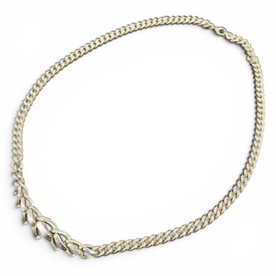 TIFFANY 美品 ティファニー フォージ グラジュエイテッド リンク ネックレス 18インチ シルバー SV925 35.9g レディース チョーカー ABランク 中古 鑑定済 ティファニーアクセ