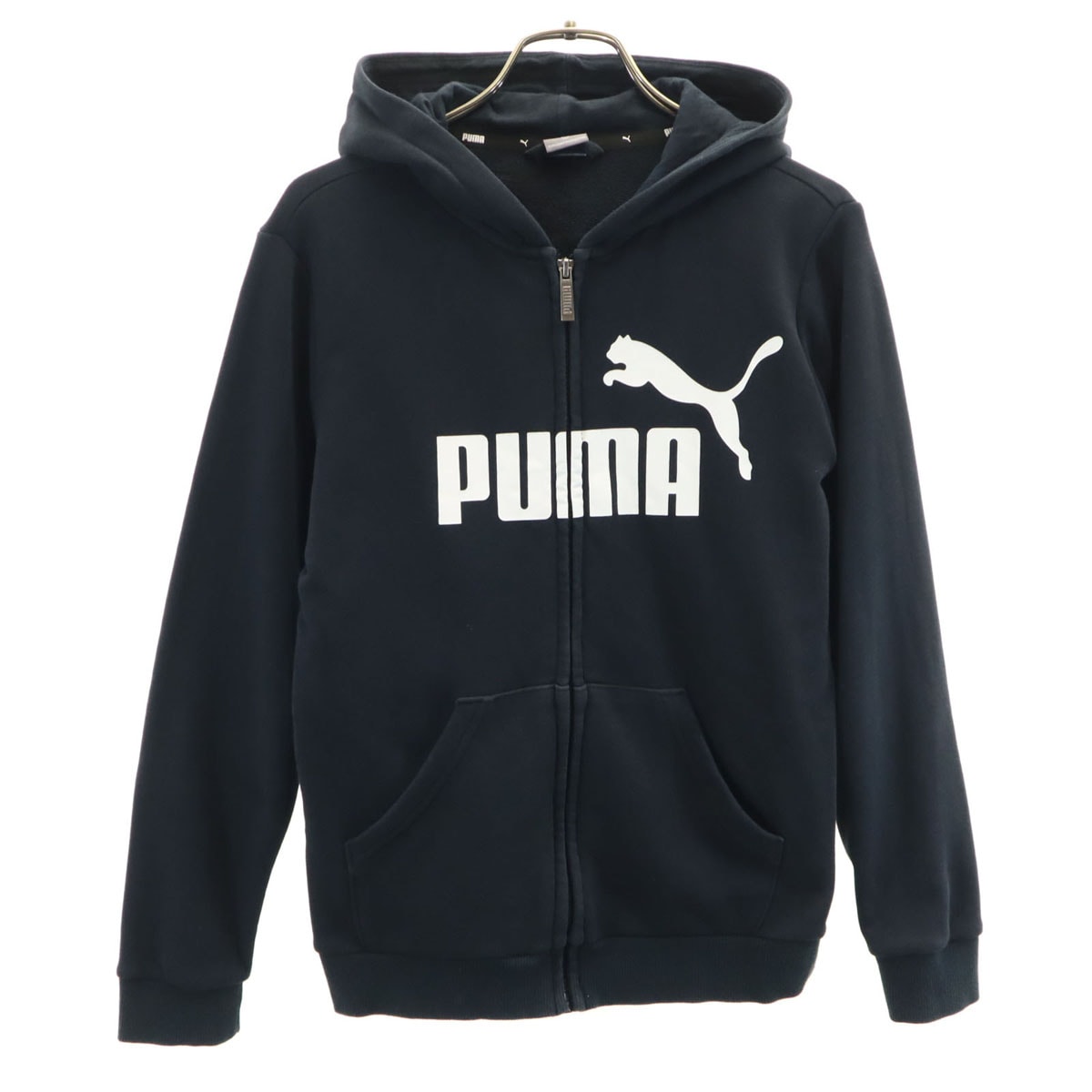PUMA プーマ 長袖 スウェット ジップパーカー 150 ブラック