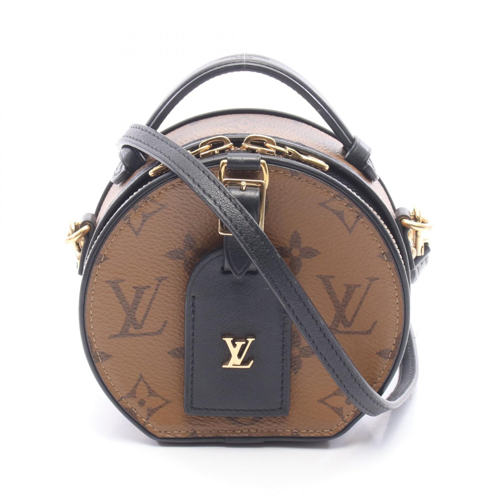 ルイ・ヴィトン LOUIS VUITTON ミニ ボワット シャポー モノグラムリバース 2WAY ハンドバッグ バッグ PVCコーティングキャンバス レザー レディース ブラウン系 / ブラック系 M68276 【中古】