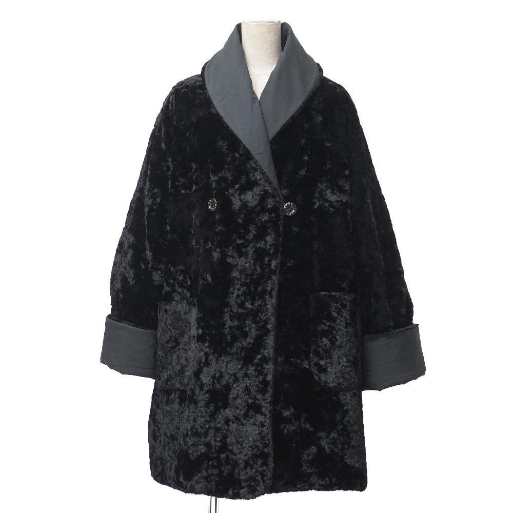 ■美品■FENDI フェンディ ヴィンテージ コート サイズ44 リバーシブル フェイクファー ダブルブレスト ブランド古着【中古】20251230/RA7080