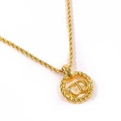 クリスチャンディオール ネックレス CD ロゴ ヴィンテージ ゴール