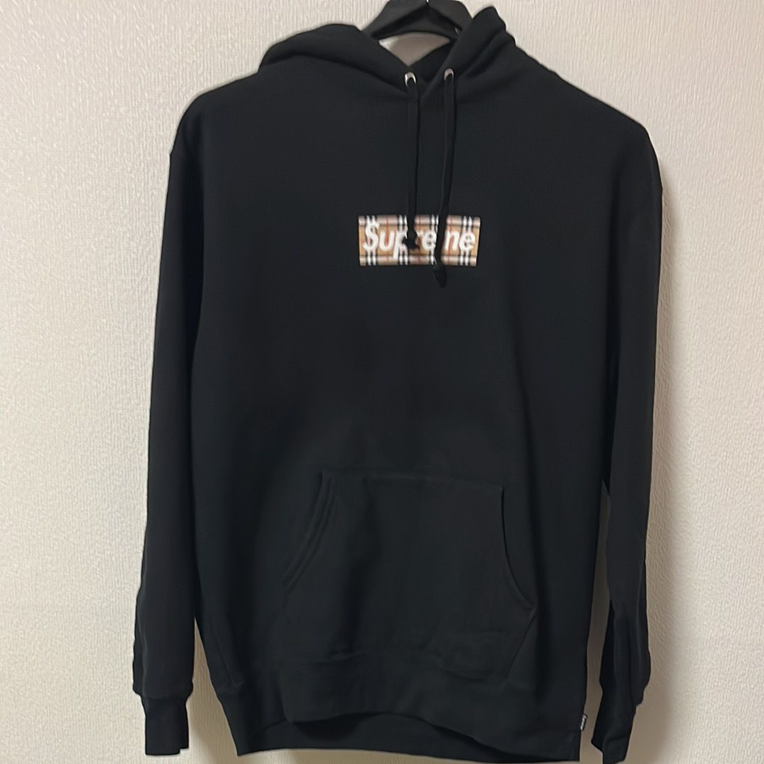 Supreme / Burberry Box Logo Hooded Sweatshirt "Black"