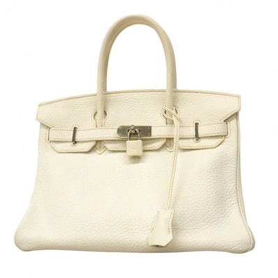 【6dc3110】エルメス ハンドバッグ バーキン30 トゴ ホワイト シルバー金具 □L刻印【中古】レディース