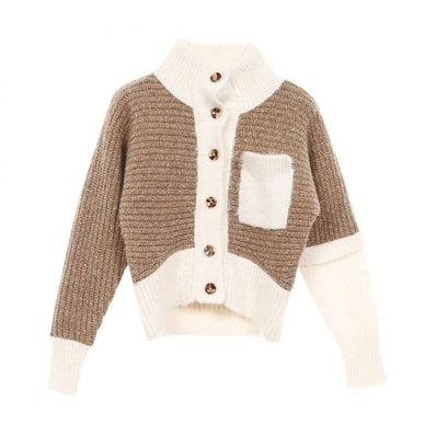 モンクレール MONCLER MONCLER GENIUS 2 1952 LUPETTO カーディガン 衣料品 トップス ウール カシミヤ レディース ベージュ系 / ホワイト系 【中古】