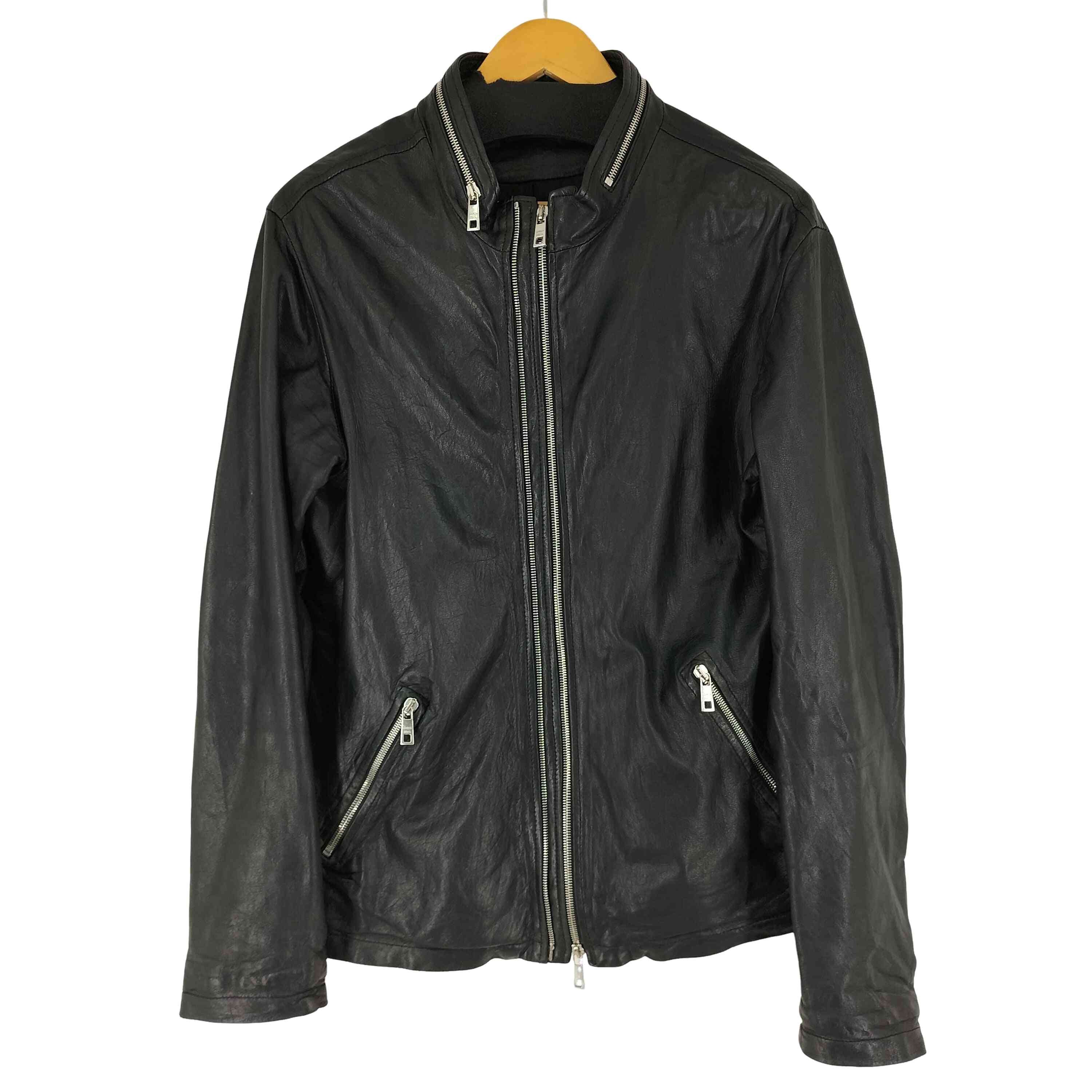 19AW ダブルジップ シングルラムレザージャケット【1142297396820】