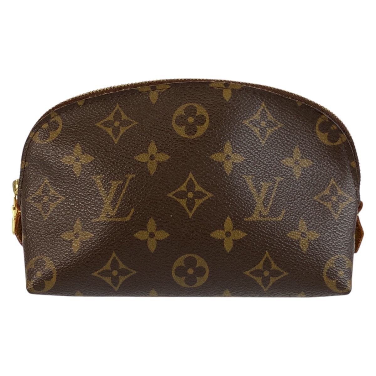 美品 LOUIS VUITTON ルイヴィトン モノグラム ポシェット コスメティック PM ブラウン ゴールド金具 PVC ポーチ 化粧ポーチ 603384 【中古】