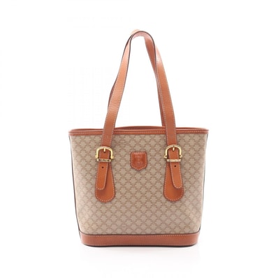 セリーヌ CELINE マカダム ショルダーバッグ バッグ PVCコーティングキャンバス レザー レディース ベージュ系 / ブラウン系 【中古】