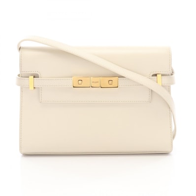 サンローランパリ SAINT LAURENT PARIS マンハッタン スモール ショルダーバッグ バッグ レザー レディース ホワイト系 【中古】