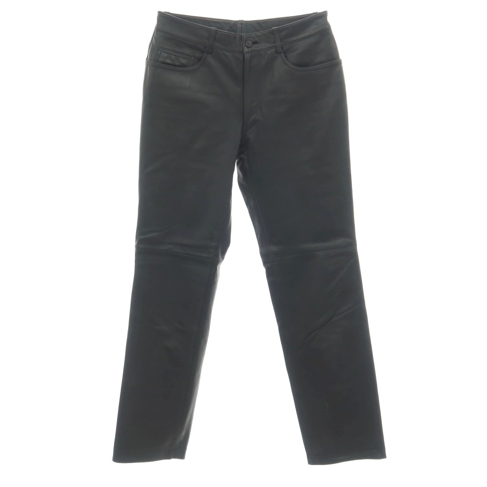 【中古】ポールスミスコレクション PAUL SMITH COLLECTION 牛革 カウレザー 5ポケットパンツ ブラック【サイズ80cm】【メンズ】