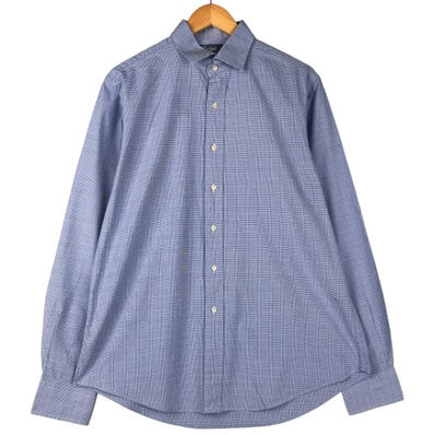 古着 ラルフローレン Ralph Lauren POLO by Ralph Lauren REGENT CUSTOM FIT グレンチェック ワイドカラー 長袖 コットンチェックシャツ メンズL相当/eaa599096