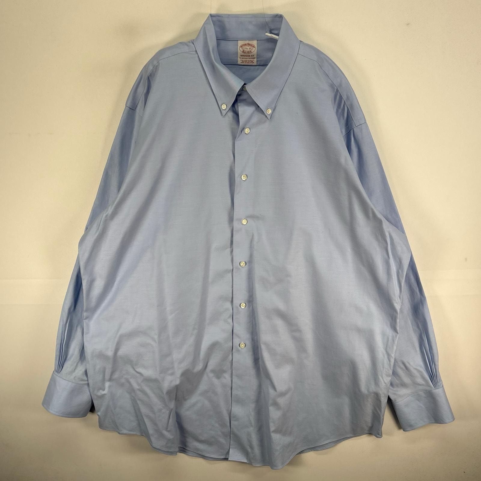 古着 ブルックスブラザーズ Brooks Brothers 長袖シャツ ボタンダウン MADISON XL ブルー系 無地 メンズ