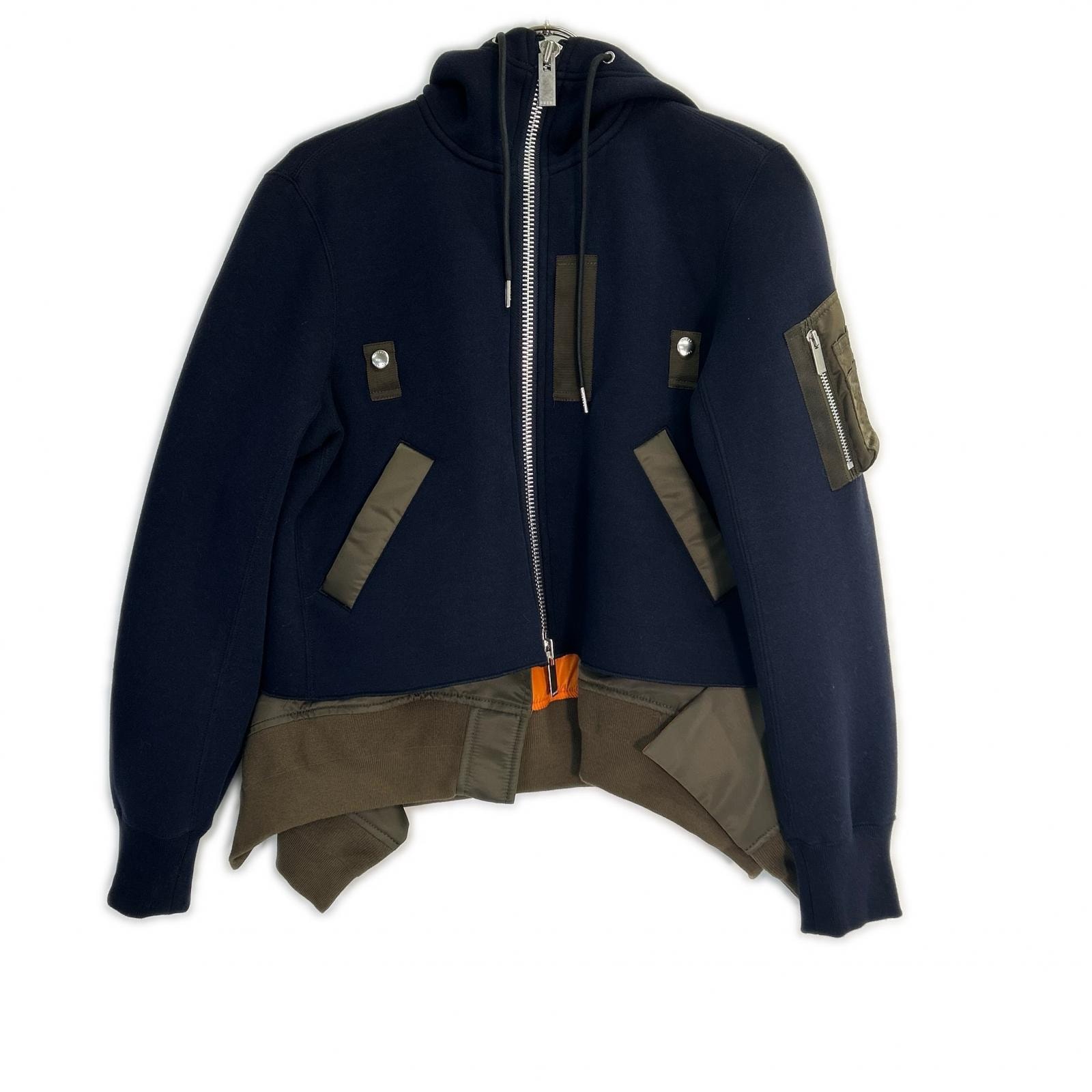 サカイ 25年製 25-08171 SPONGE NYLON TWILL SWEATSHIRT 1