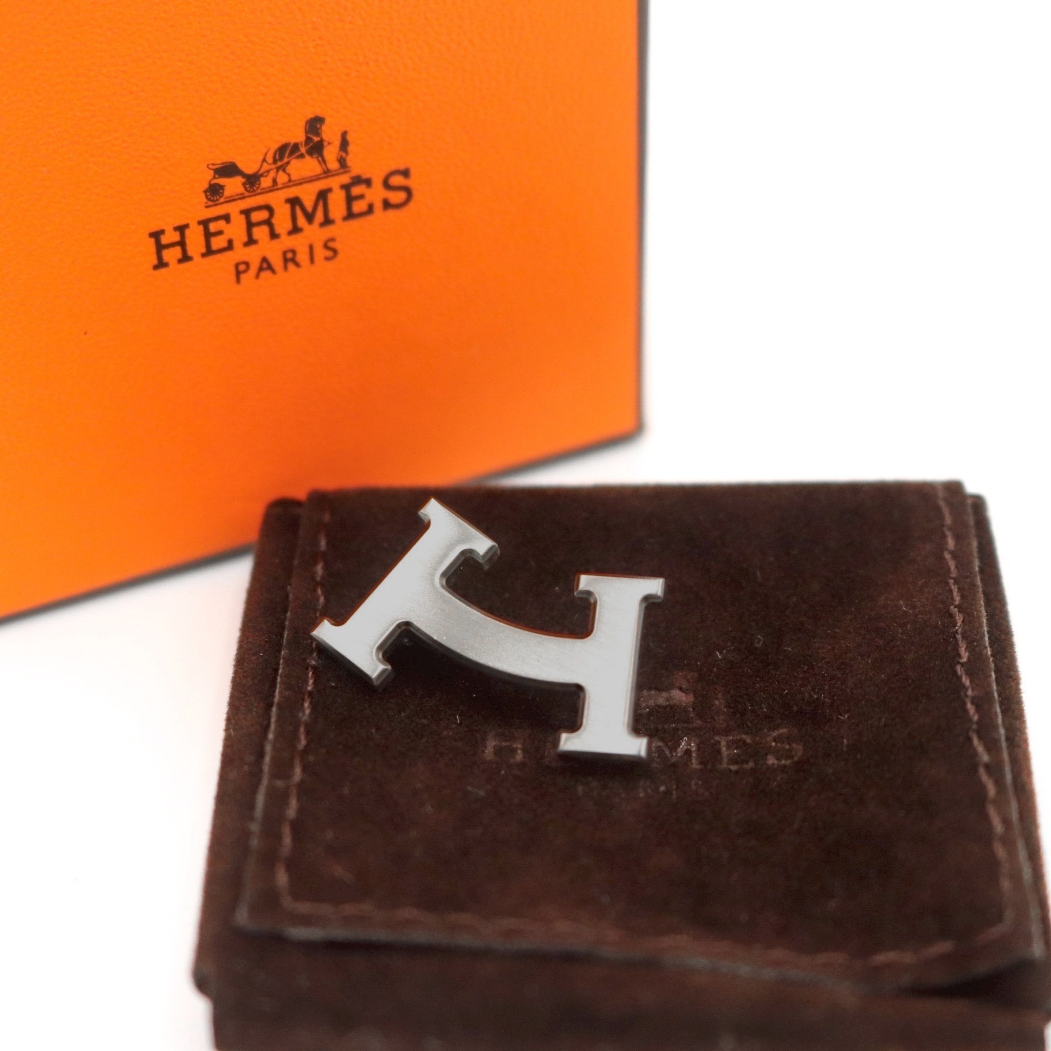 【極美品】HERMES エルメス Hスマイル ブローチ スマイリー シルバー