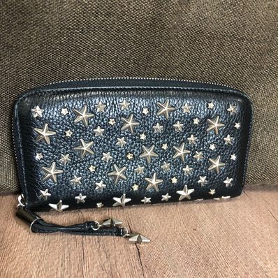 JIMMY CHOO ジミーチュウ ラウンドファスナー 長財布 スタッズ