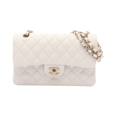 シャネル CHANEL マトラッセ Wフラップ ショルダーバッグ バッグ キャビアスキン(グレインドカーフ) レディース ホワイト系 A01113 【中古】