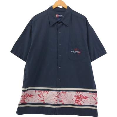 古着 90年代 ラルフローレン Ralph Lauren CHAPS チャップス ハイビスカス柄 ハワイアンアロハシャツ メンズXL相当 ヴィンテージ/eaa553812