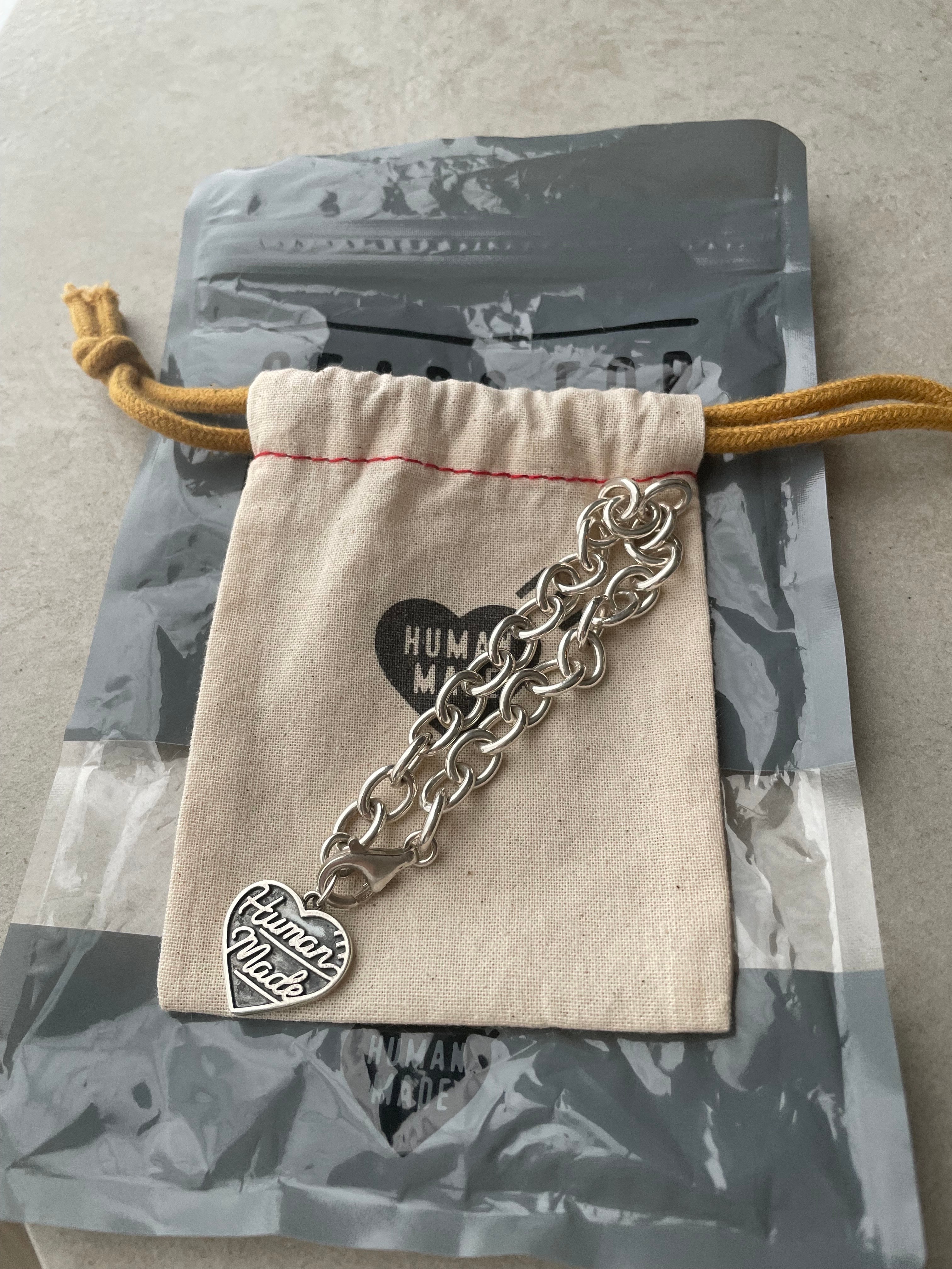 HUMAN MADE Heart Silver Bracelet "Black"