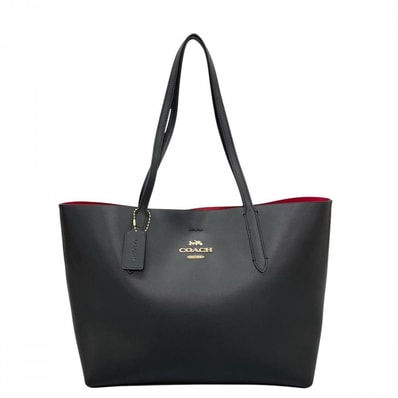 COACH コーチ トートバッグ アベニュー コーチロゴ バイカラー 肩掛け F31535 ブラック 黒 レッド 赤 レディース【中古品】