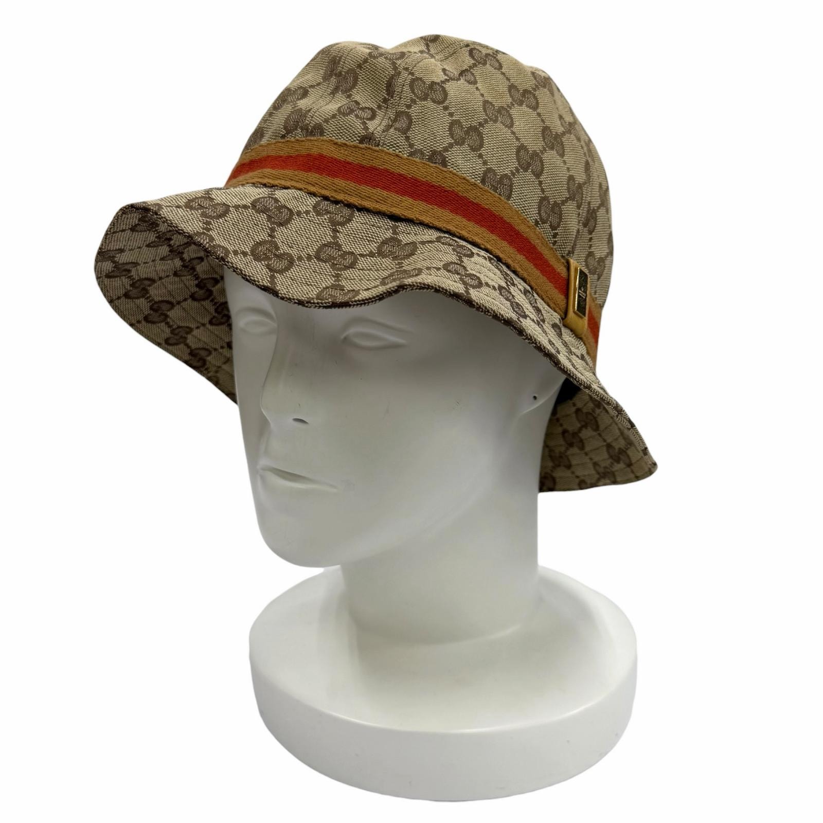 良品 グッチ ハット ベージュ レディース L