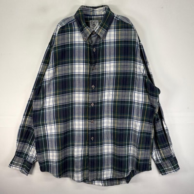 古着 ブルックスブラザーズ Brooks Brothers USA製 長袖シャツ 胸ポケット ボタンダウン L ネイビー系 チェック メンズ