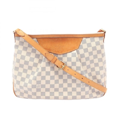 ルイ・ヴィトン LOUIS VUITTON シラクーサMM ショルダーバッグ バッグ PVCコーティングキャンバス レザー ダミエ・アズール レディース ホワイト系 N41112 【中古】