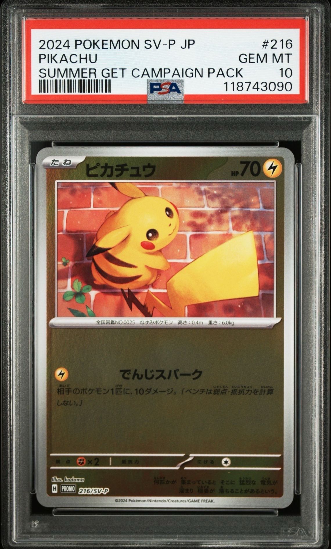 PSA10】ピカチュウ P [SV-P 216](プロモカードパック「ポケカの