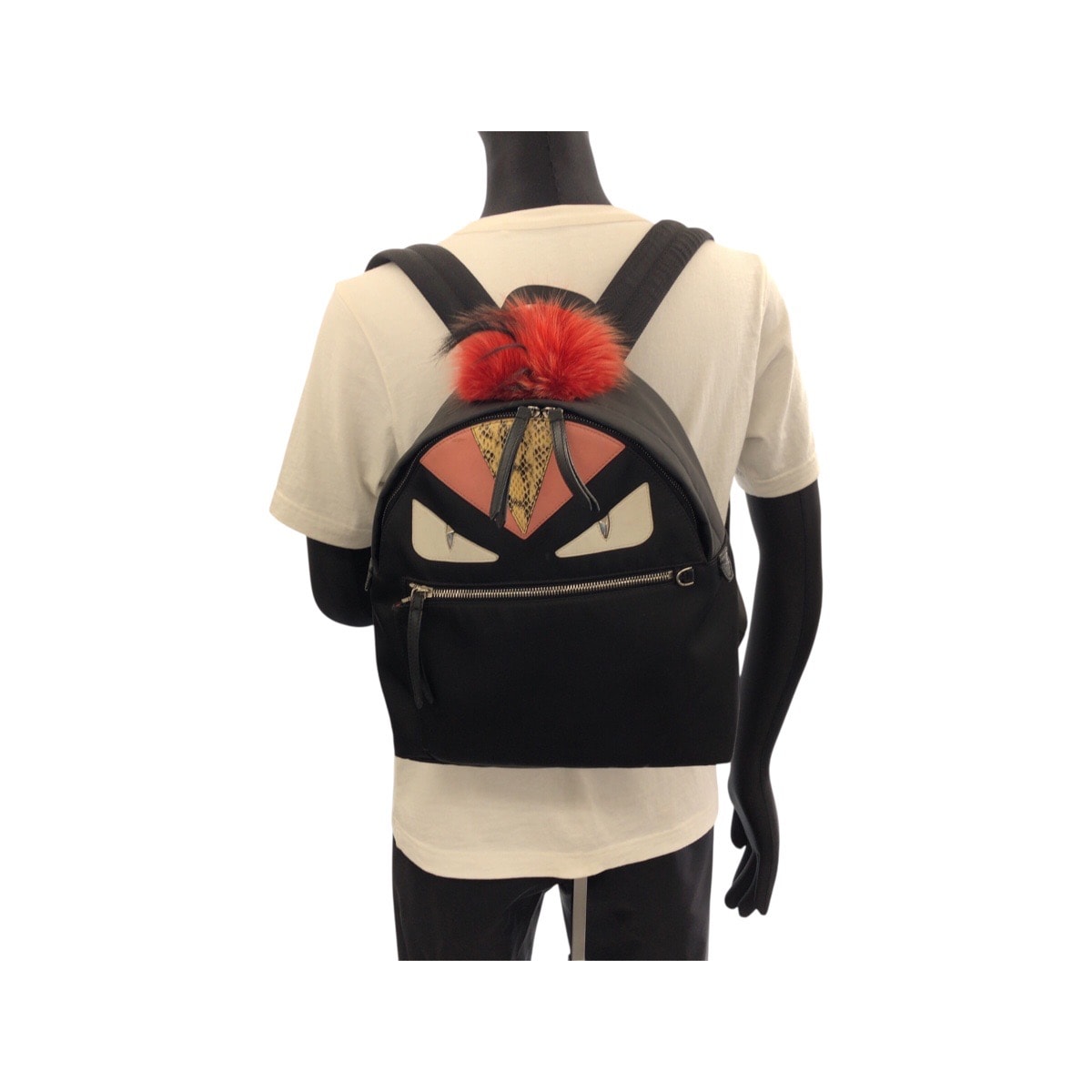 B (目立った傷や汚れなし)】FENDI フェンディ モンスター ブラック